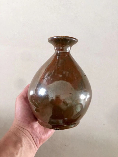 古玩陶瓷磁州窯褐釉玉壺春瓶拍賣，當(dāng)前價格1600元