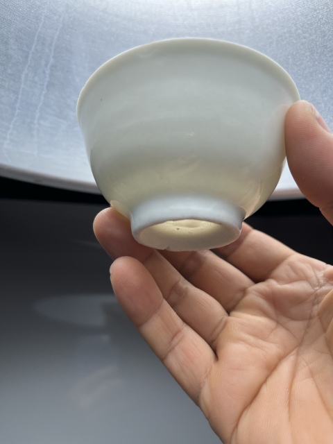 古玩陶瓷（通透極美）甜白釉壓手杯拍賣，當前價格1888元