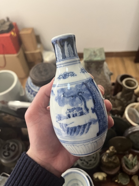 古玩陶瓷民國(guó)青花瓶拍賣,當(dāng)前價(jià)格499元