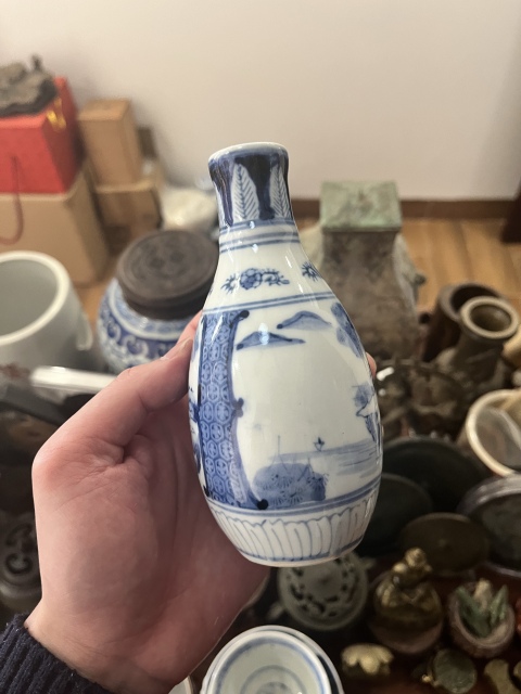古玩陶瓷民國(guó)青花瓶拍賣,當(dāng)前價(jià)格499元
