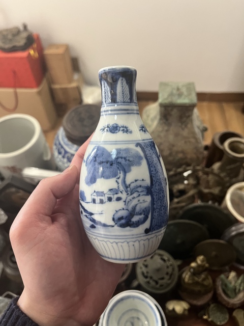 古玩陶瓷民國(guó)青花瓶拍賣,當(dāng)前價(jià)格499元
