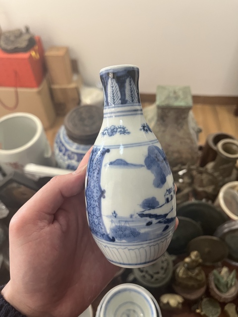 古玩陶瓷民國(guó)青花瓶拍賣,當(dāng)前價(jià)格499元