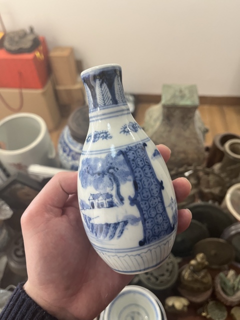 古玩陶瓷民國(guó)青花瓶拍賣,當(dāng)前價(jià)格499元