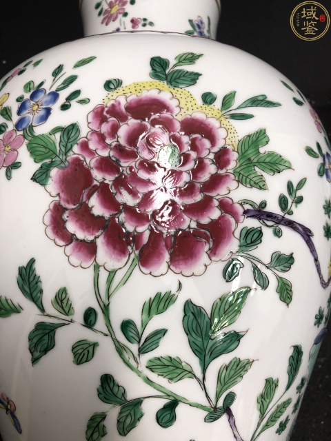 古玩陶瓷44厘米超細路粉彩花卉雞腿瓶拍賣，當前價格7500元