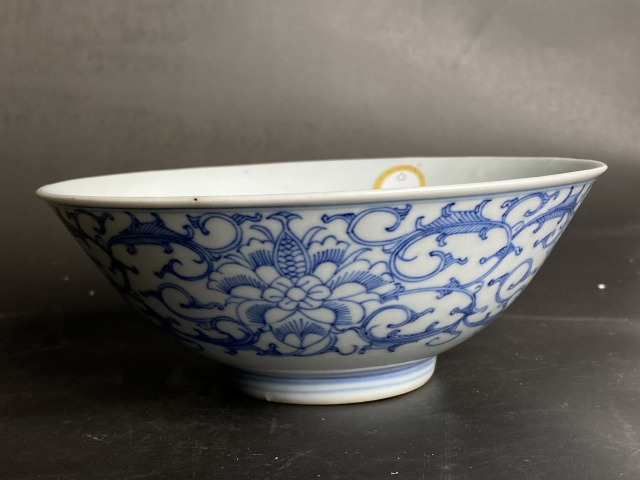 古玩陶瓷嘉慶青花纏枝花卉碗拍賣，當前價格5888元