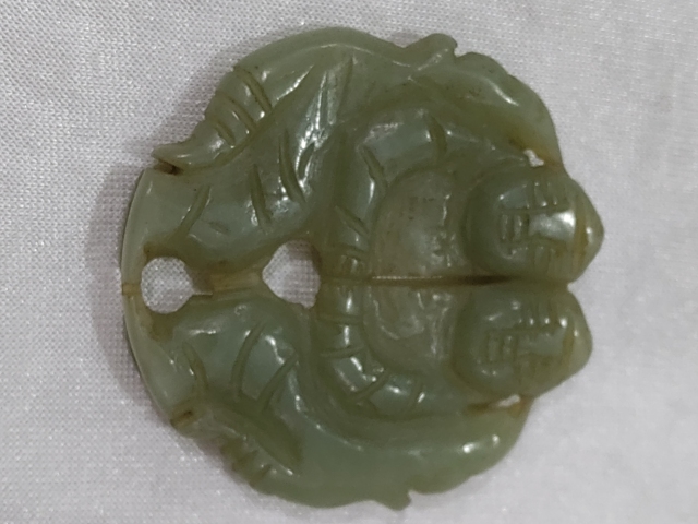 古玩玉器和田玉雕“和合二仙”佩拍賣，當(dāng)前價(jià)格5880元