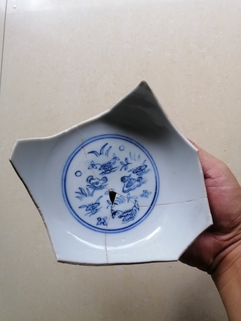 古玩陶瓷青花滿池矯紋標本(官)拍賣,當前價格8000元