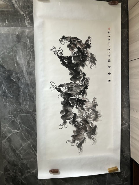 古玩字畫李欽平《奔馬圖》拍賣,當前價格498元