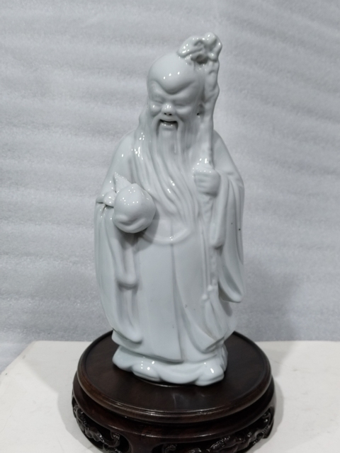 古玩陶瓷白釉壽星人物塑像拍賣,當前價格680元