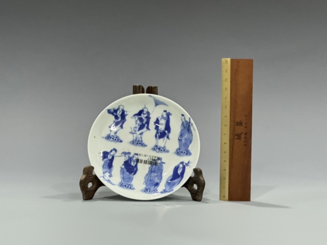 古玩陶瓷晚清·青花八仙人物盤拍賣,當前價格2588元