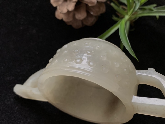 古玩玉器明代和田玉雕“雙執耳杯”拍賣,當前價格27000元