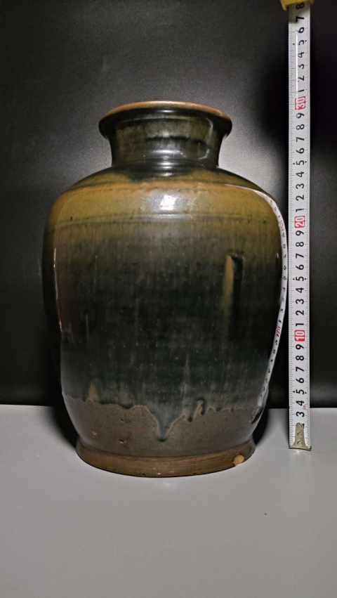古玩陶瓷磁州窯窯變黑釉高領罐拍賣,當前價格2999元