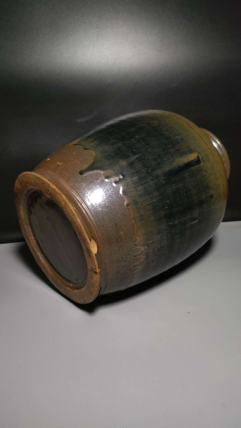 古玩陶瓷磁州窯窯變黑釉高領罐拍賣,當前價格2999元
