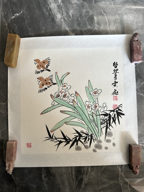 古玩字畫郭霖飛《花鳥圖》拍賣,當(dāng)前價(jià)格378元