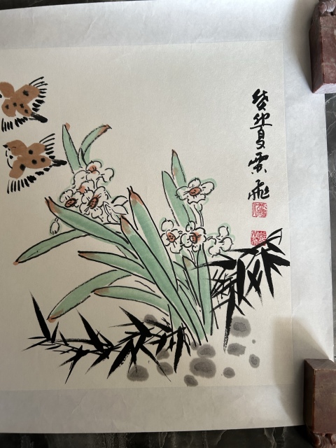 古玩字畫郭霖飛《花鳥圖》拍賣,當(dāng)前價(jià)格378元