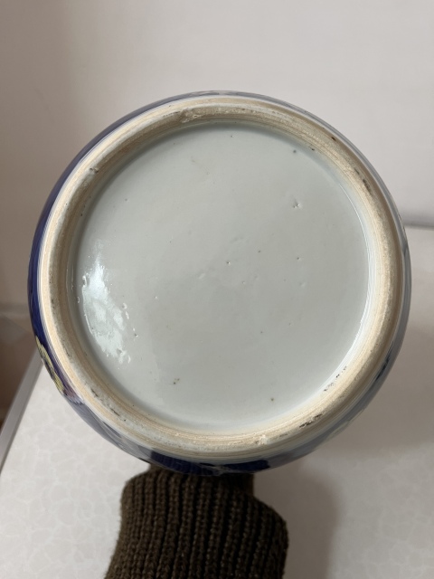 古玩陶瓷晚清大號青花留白加彩冰梅罐拍賣,當前價格7888元