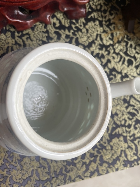 古玩陶瓷青花玲瓏瓷執壺拍賣，當前價格1500元