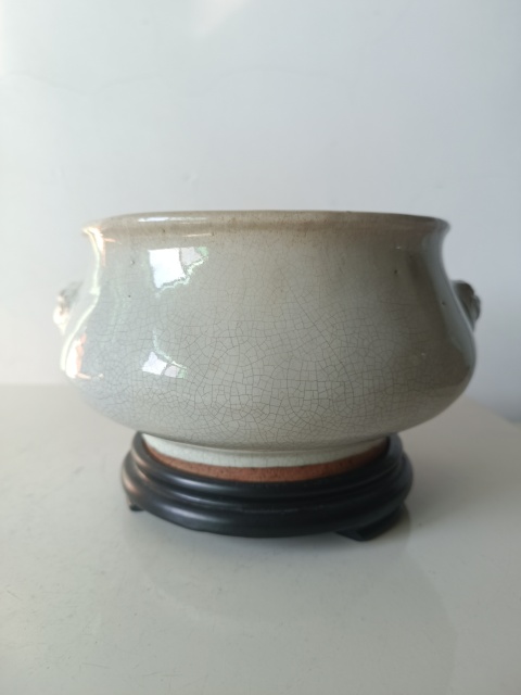 古玩陶瓷漳州窯雙鋪首香爐拍賣，當前價格3600元