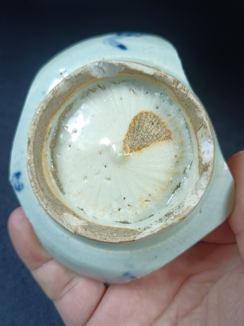 古玩陶瓷明中期成化至弘治萊菔紋青花碗標本景德鎮窯口(年份好)拍賣,當前價格55元