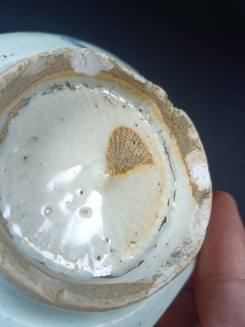 古玩陶瓷明中期成化至弘治萊菔紋青花碗標本景德鎮窯口(年份好)拍賣,當前價格55元