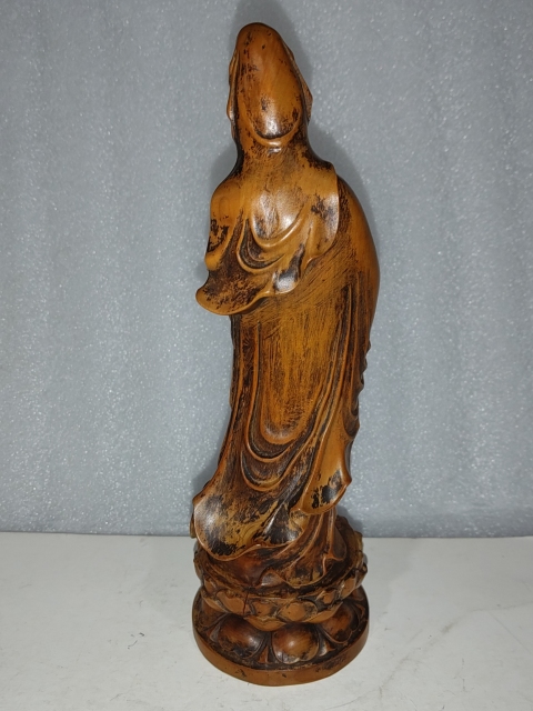 古玩雜項(xiàng)黃楊木雕觀音像拍賣,當(dāng)前價(jià)格588元