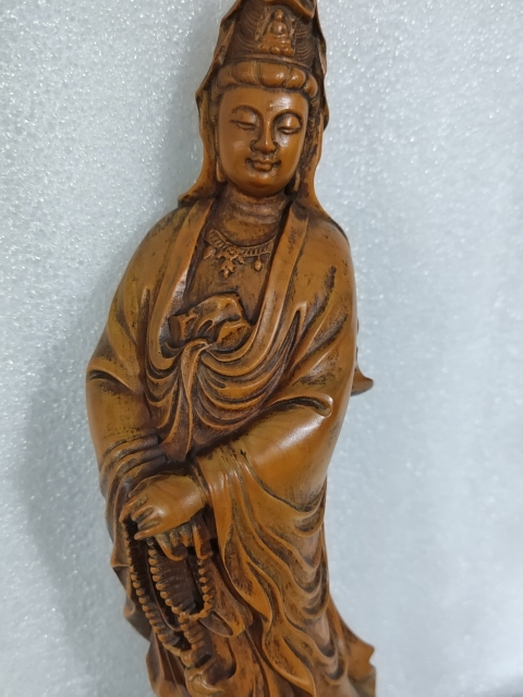 古玩雜項(xiàng)黃楊木雕觀音像拍賣,當(dāng)前價(jià)格588元