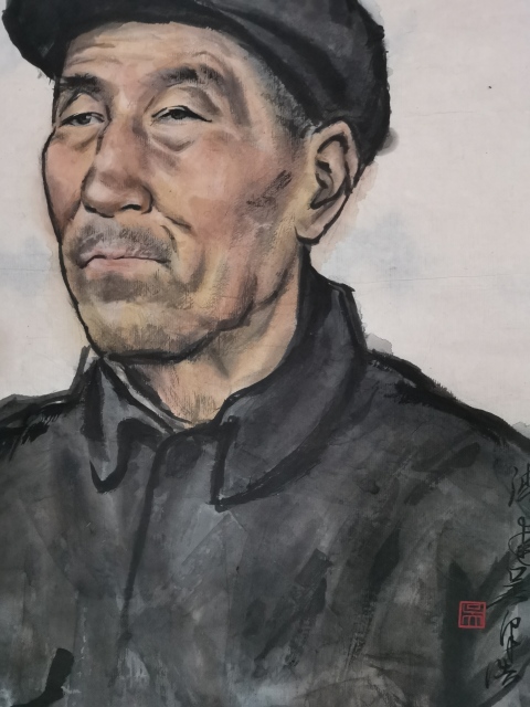 古玩字畫享受國務院特殊津貼原山東美協副主席中書協中美協雙協會員吳澤浩人物肖像拍賣，當前價格2000元