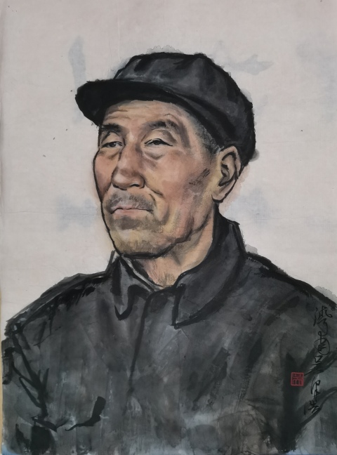 古玩字畫享受國務院特殊津貼原山東美協副主席中書協中美協雙協會員吳澤浩人物肖像拍賣，當前價格2000元