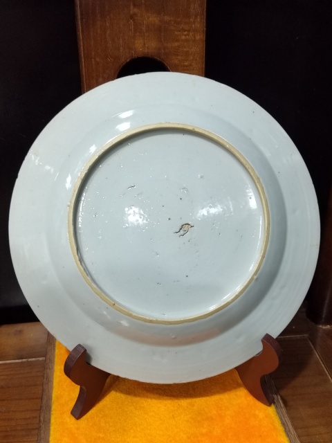 古玩陶瓷清雍乾折枝花卉紋青花盤拍賣，當前價格1000元