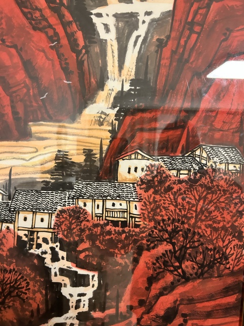 古玩字畫徐明洪《紅遍萬山》帶框包郵拍賣，當前價格988元