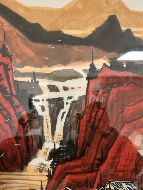 古玩字畫徐明洪《紅遍萬山》帶框包郵拍賣，當前價格988元