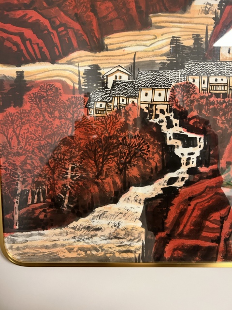 古玩字畫徐明洪《紅遍萬山》帶框包郵拍賣，當前價格988元