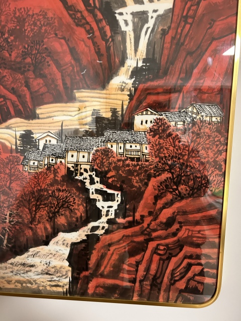 古玩字畫徐明洪《紅遍萬山》帶框包郵拍賣，當前價格988元