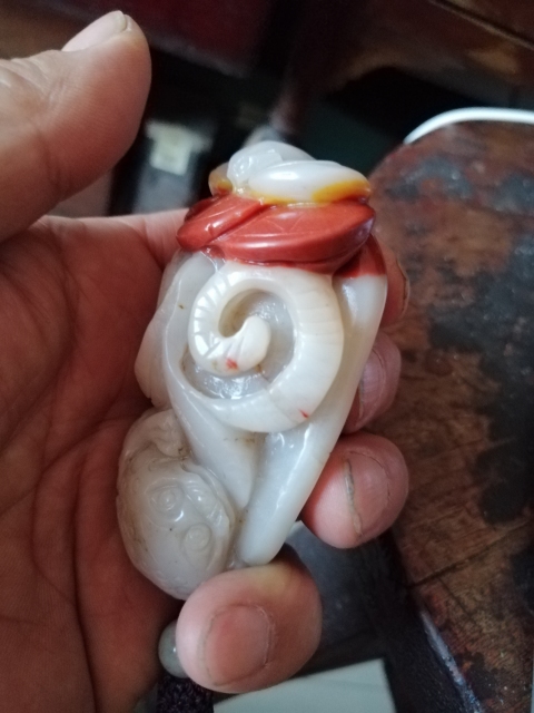 古玩玉器金蟾把件拍賣,當前價格1866元