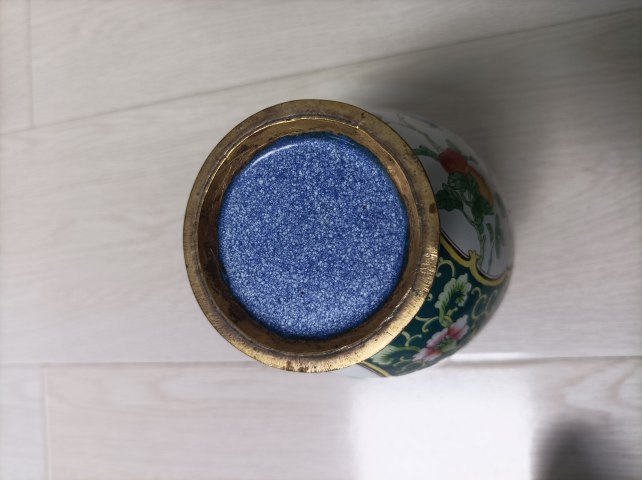 古玩陶瓷銅胎琺瑯花鳥瓶拍賣,當前價格1380元