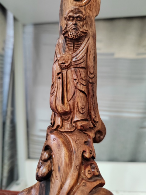 古玩雜項印尼黃花梨木雕達摩渡海拍賣，當前價格666元