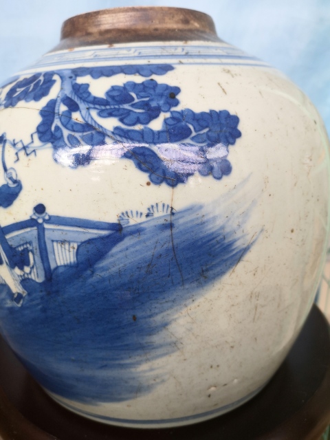 古玩陶瓷青花嬰戲圖蓋罐拍賣，當(dāng)前價格3500元