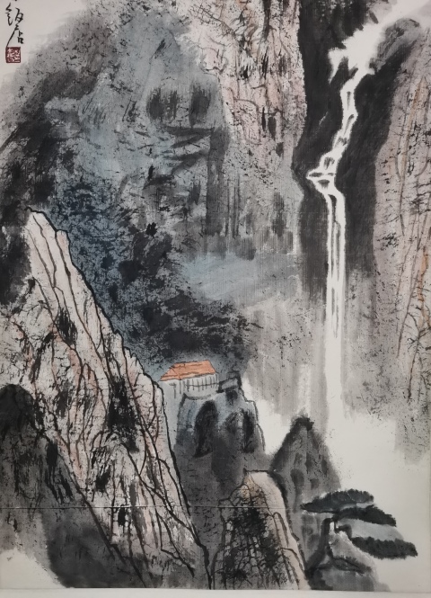 古玩字畫國畫大師宋文治之子江蘇美協主席中書協理事宋玉麐山水拍賣,當前價格12000元