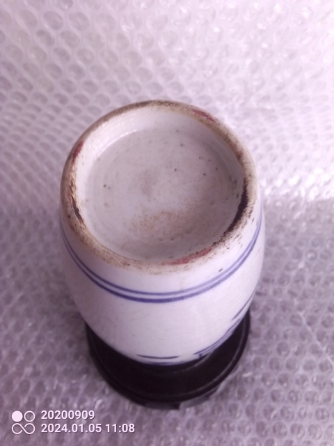 古玩陶瓷清乾隆青花博古紋賞瓶拍賣,當前價格1688元