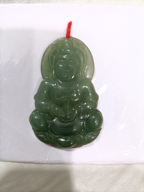 古玩玉器天然翡翠雕“觀音”掛件拍賣，當前價格380元