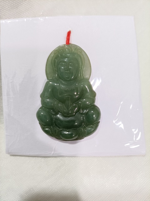 古玩玉器天然翡翠雕“觀音”掛件拍賣，當前價格380元