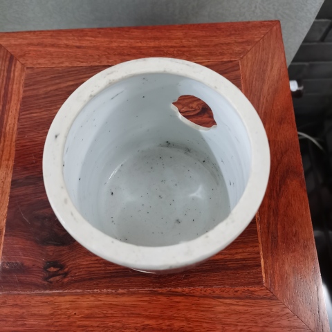 古玩陶瓷民國時期粉彩教子圖人物紋壺改裝筆筒拍賣,當(dāng)前價格860元