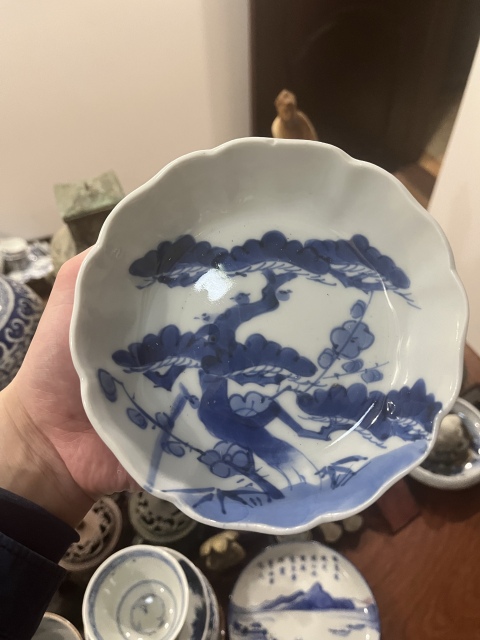 清代歲寒三友青花盤拍賣，當(dāng)前價(jià)格2800元