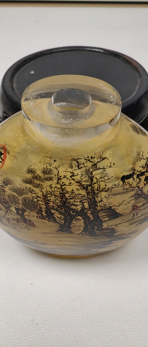 古玩陶瓷創匯內畫山水人物紋鼻煙壺拍賣，當前價格398元