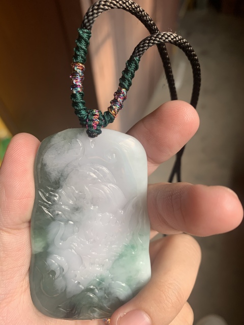 古玩玉器御龍大日如來翡翠牌子拍賣，當前價格2000元