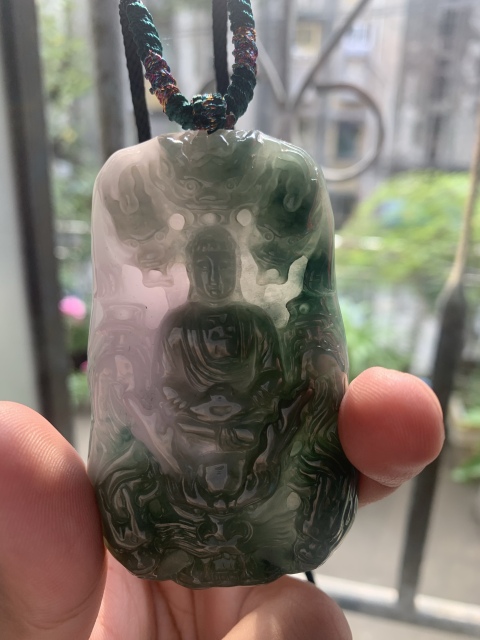 古玩玉器御龍大日如來翡翠牌子拍賣，當前價格2000元