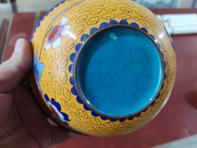古玩雜項(xiàng)景泰藍(lán)掐絲琺瑯銅碗拍賣(mài)，當(dāng)前價(jià)格488元