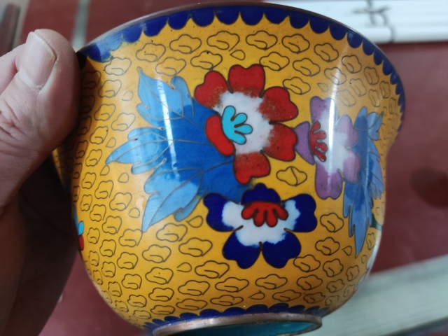 古玩雜項(xiàng)景泰藍(lán)掐絲琺瑯銅碗拍賣(mài)，當(dāng)前價(jià)格488元