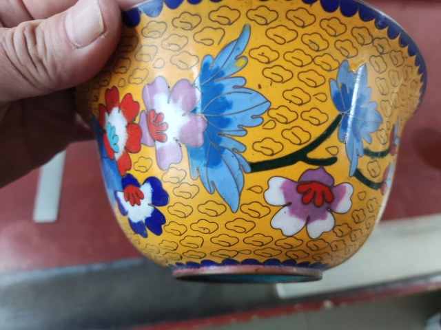 古玩雜項(xiàng)景泰藍(lán)掐絲琺瑯銅碗拍賣(mài)，當(dāng)前價(jià)格488元