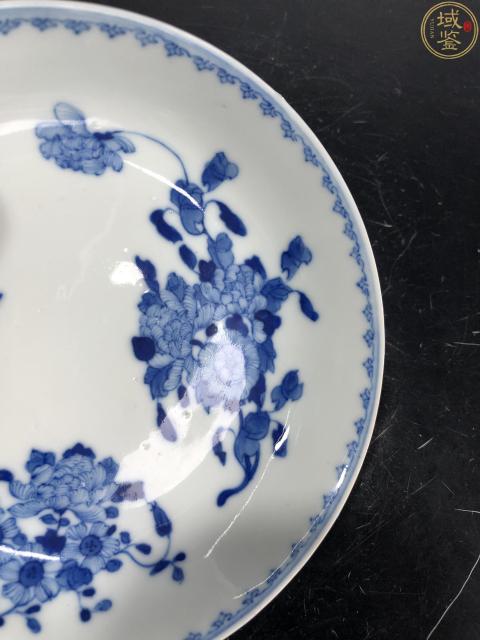 古玩陶瓷大清光緒年製本朝官窯款青花花卉紋盤拍賣，當前價格2600元